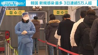 韓国でコロナ感染拡大止まらず　過去最多5万4941人(2022年2月12日)