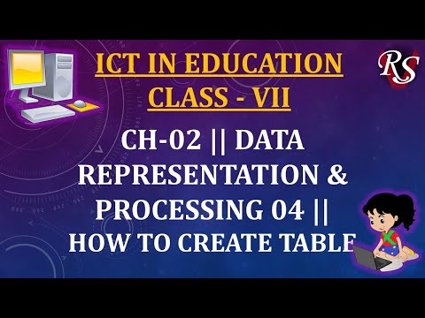 ICT in Education || Class VII || Ch - 02 Data Rep. & Processing - 04 || Easy Way to Create Table