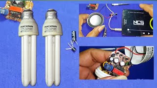 Buat ampli mini dari komponen lampu