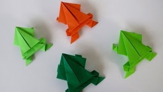 Origami Jumping Frog -Rana Saltarina(Origami tutorial and video instruction on how to make a traditional jumping frog. SUBTÍTULOS EN ESPAÑOL Leyla Torres Origami Spirit Video tutorial series., 2013-05-10T13:40:32.000Z)