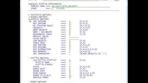 Analysis profiles in RCM