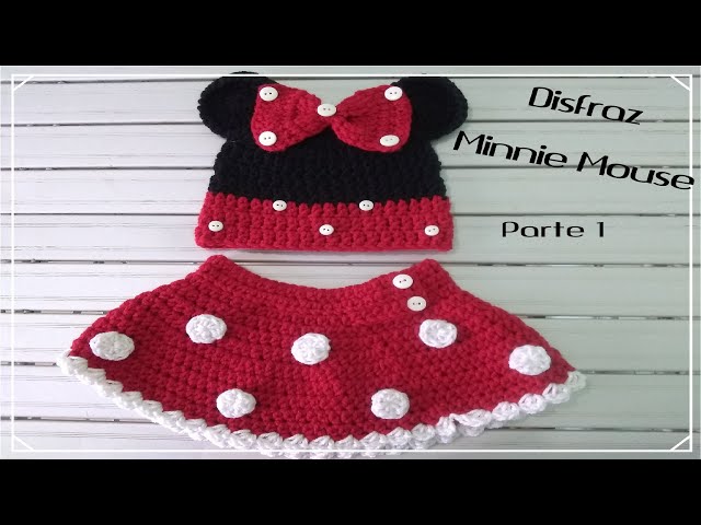 1 parte 🌈🥰❤disfraz de minnie mouse a crochet para bebe de 0-3