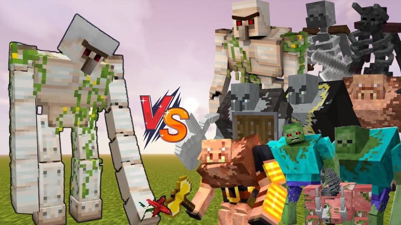 Mutant iron golem vs all mutant creatures battle in Minecraft - YouTube