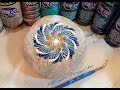 Sand and Sea Spiral Swipe Mandala Painted Stone ~ Dot Art Painting with Miranda Pitrone