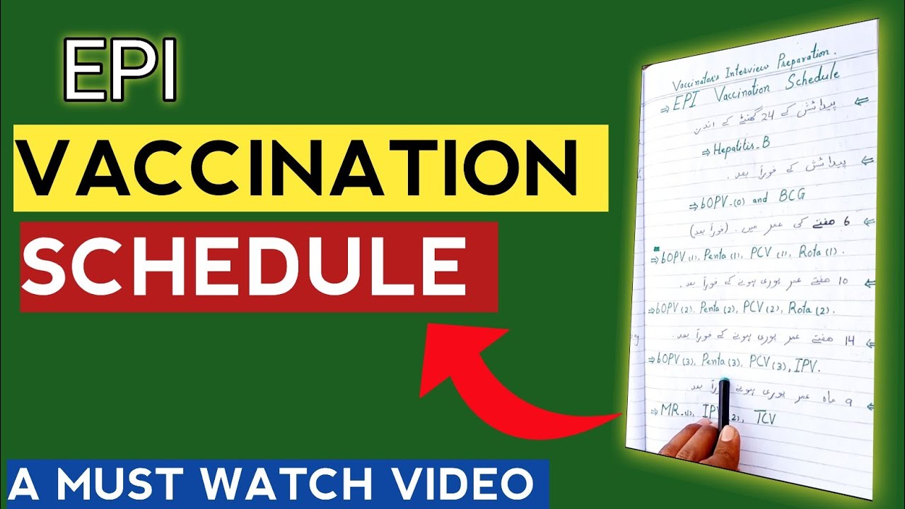 Epi Vaccination Schedule 2024