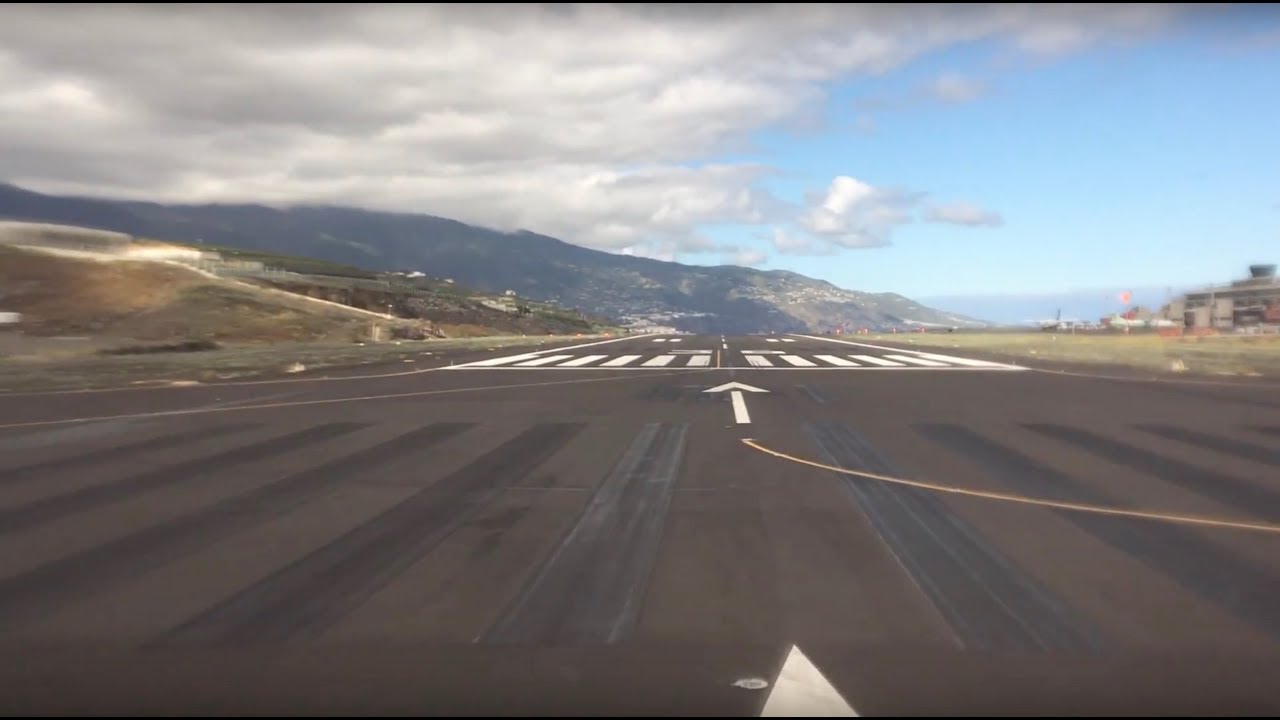 Pushback, taxi, and takeoff from La Palma (SPC) in the Canary Islands