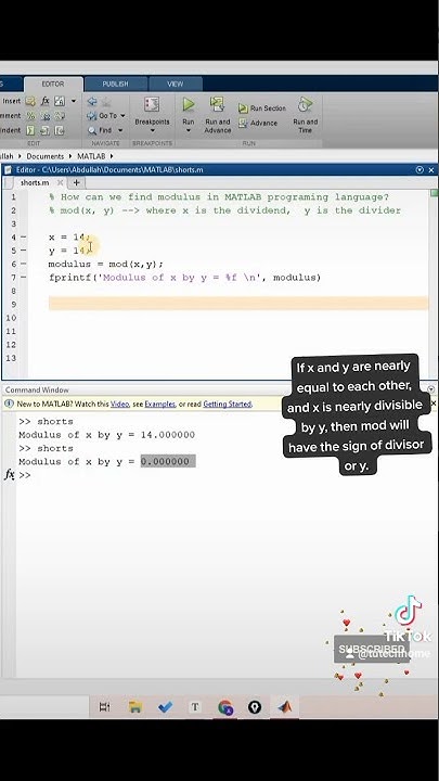 How to mod or modulus in MATLAB programming language? #shorts - YouTube