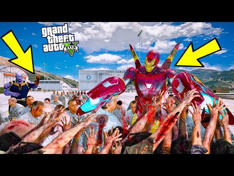 THANOS IRON MAN'I ZOMBİLERLE DOLU DÜNYAYA IŞINLIYOR! ÖLDÜR YA DA ÖL! - GTA 5