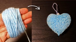 Easy idea to make a Heart-shaped Pompom with your fingers! 💙 screenshot 4