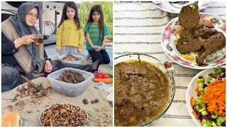 Rural Lifestyle: Fesenjan Chicken Recipe | Walnut Crack At Spring Day village