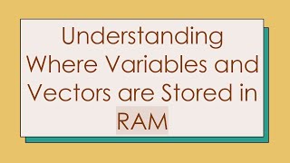 Understanding Where Variables and Vectors are Stored in RAM