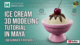 How to Model Ice Cream in Autodesk Maya (Step by Step)#AutodeskMaya #3DTutorial#Beginner3D#IceCream