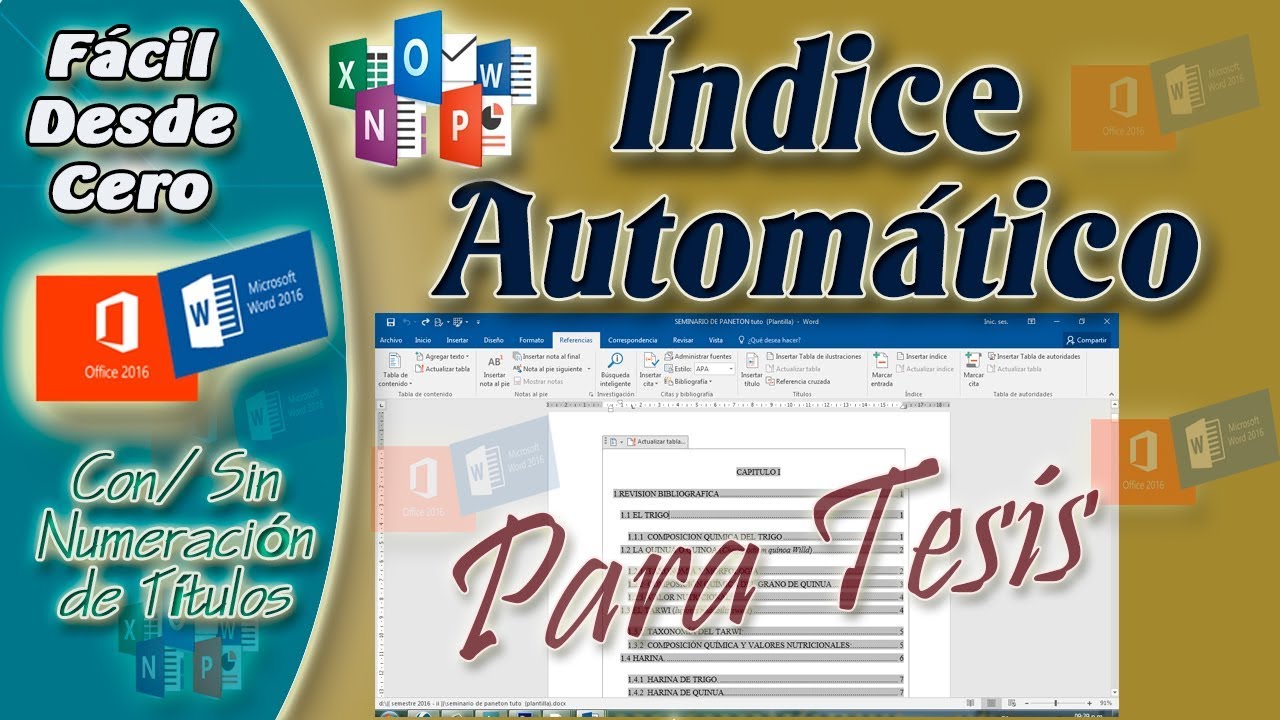 Como Hacer Un Indice Automatico En Word 2007 C mo Hacer Un ndice En 