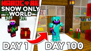 I Survived 100 Days in a SNOW ONLY World in Minecraft Hardcore!