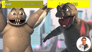 100 LVL Showa Minilla Vs 565 LVL God Minilla Battle !  - Kaiju Universe