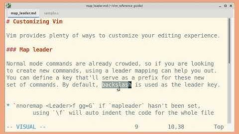 Customizing Vim: map leader