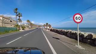 Driving on the coast in ANDALUCIA. Costa Del Sol ( SPAIN ) 4K