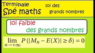 Terminale Spé Maths Variable aléatoire loi faible des grands nombres  COURS et exemples
