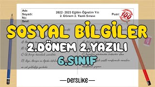 6. Sınıf Sosyal Bilgiler 2.Dönem 2.Yazılı Soruları #2023