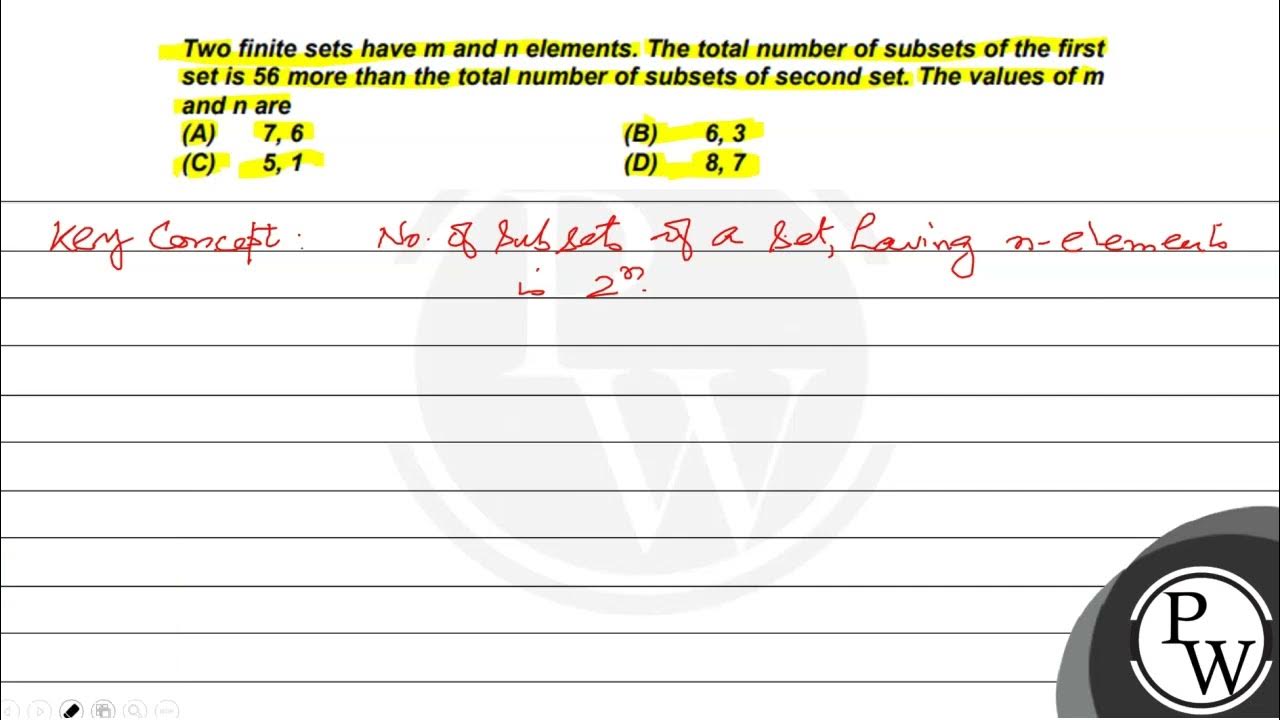 Two finite sets have m and n elements the total number