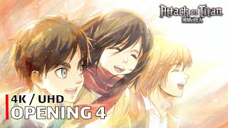 Attack On Titan - Opening 4 【Red Swan】 4K / Uhd Creditless | Cc