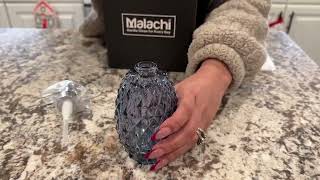 MALACHI Glass Soap Dispenser, 304 Rustproof Stainless Steel Pump, Refillable Multi‑use for Hand Soap