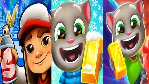 Talking tom gold run,subway surfer,Talking tom time rush - mobile gameplay Android iOS part 1