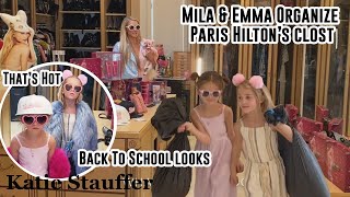 Mila & Emma professionally organizes Paris Hilton's Closet and find their back to school outfits!