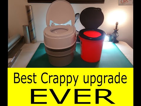 Cargo Camper toilet upgrade, Bucket to a Camco 5.3 gal. Best choice EVER !!