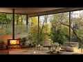 Fresh morning weekend in forest apartment  with soothing jazz music  piano music for relaxing