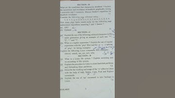 BCA #Question Paper |Operating system Concepts and Linux | #Semester 4