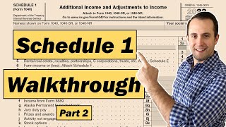 How to Fill Out Schedule 1 Form 1040 Part 2