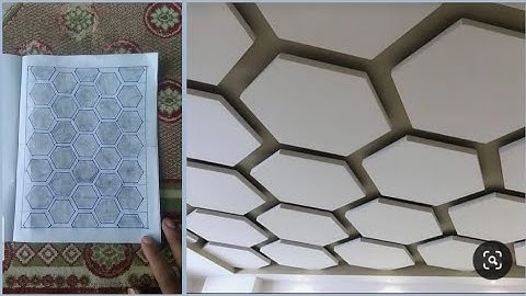 New hexagon pop false ceiling design | part 2 | paper drawing