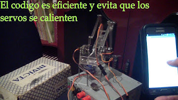 2da Prueba brazo robot controlado via celular por bluetooth hc-05 arduino appinventor