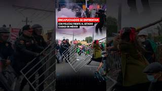🚨 Encapuchados chocan con policías frente al Estadio Ciudad de México