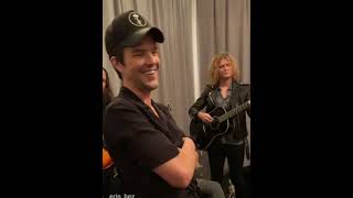 Video thumbnail of "The Killers playing an acoustic set backstage at NYC Homecoming"