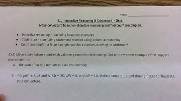 Geometry - 2.1 Inductive Reasoning & Conjecture