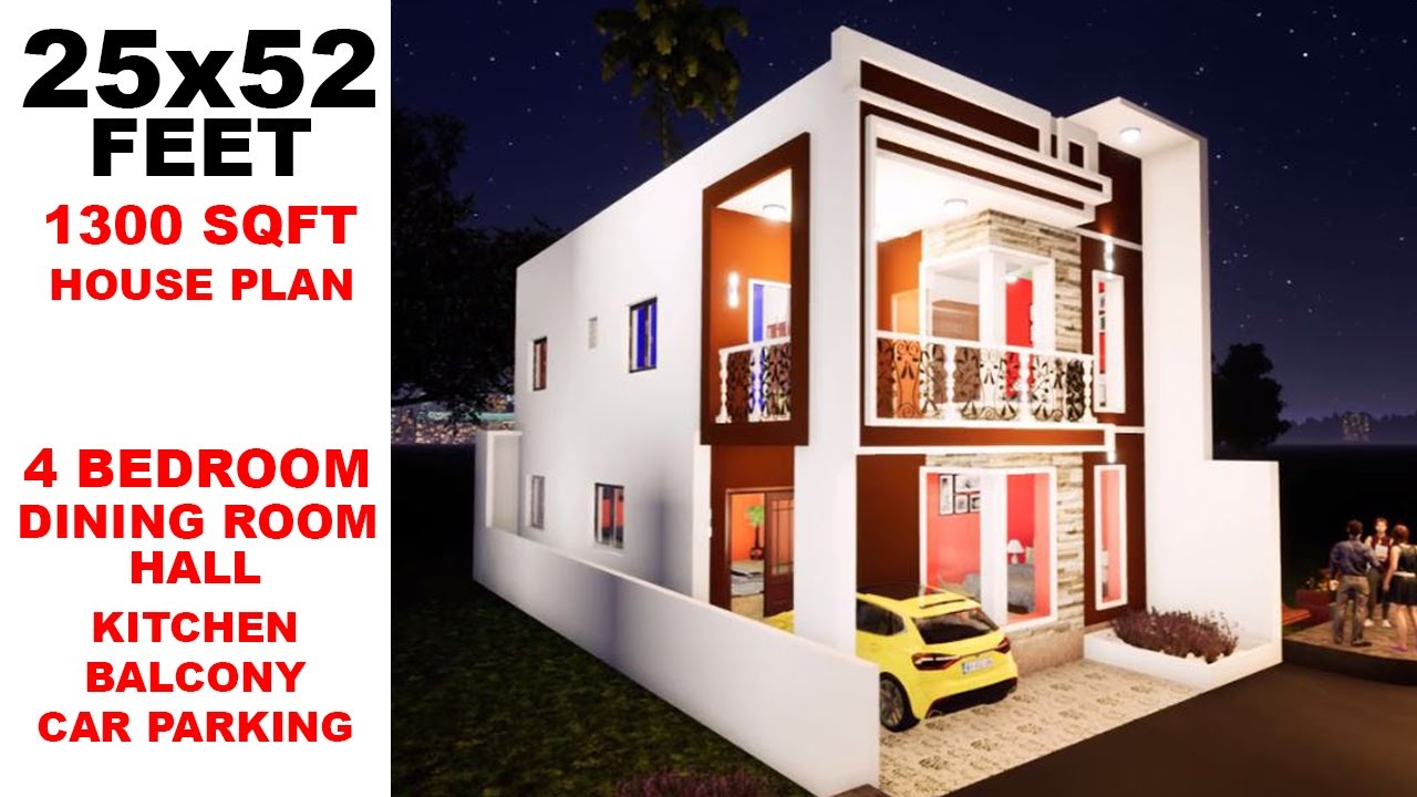 25x52 Feet House Plan With Interior 3D Elevation YouTube 25x52 Feet House Plan With Interior 3D Elevation YouTube