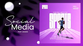 How to Make Sports Social Media Post Design | Photoshop