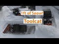 BIG SNOW! Plowing 1ft of Snow With My Bobcat Toolcat - 8ft Angle Blade - Concrete Driveway