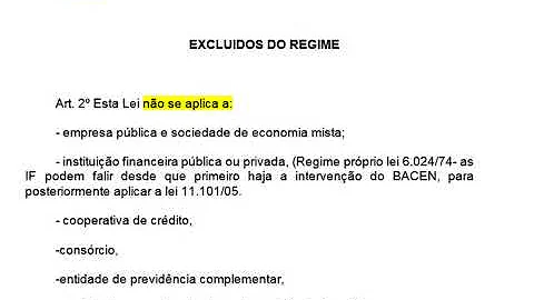 Estão sujeitos à falência?