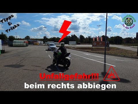 Video: Auf einem Motorrad rechts abbiegen - Gunook