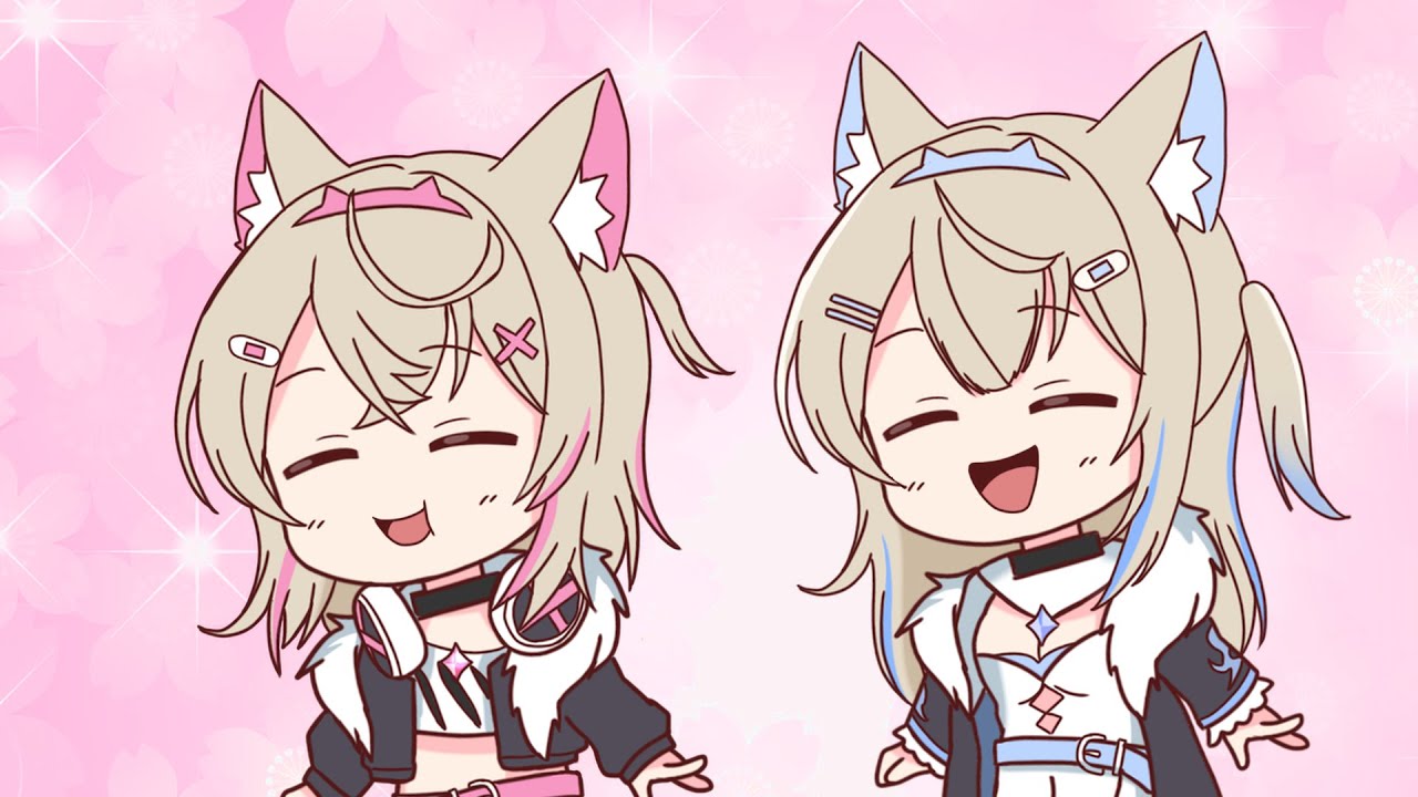 【手描き】ミオしゃとフワモコで餅つき大会！実食編【大神ミオ／フワモコ／ホロライブ／切り抜き動画】