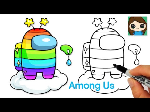 How to Draw AMONG US Rainbow Game Skin 🌈