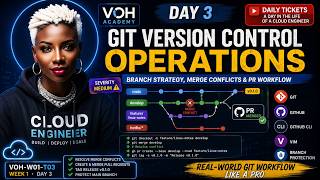 VOH-W01-T03-Git Version Control Operations — Branch Strategy, Merge Conflicts & PR Workflow