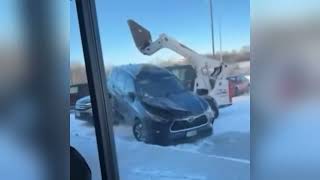 BOBCAT DRIVER GOES ON CRAZY RAMPAGE AT HOME DEPOT PARKING LOT
