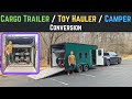 7x16  cargo trailer  toy hauler  camper conversion  walk thru  demo