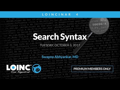 LOINCinar: Search Syntax