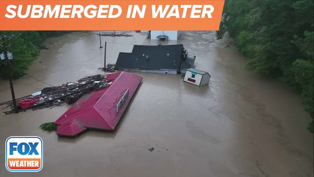 Drone Footage Captures Emergency Flooding in Hindam, Kentucky