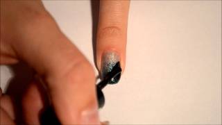 Black Blue Silver Nail Art Tutorial